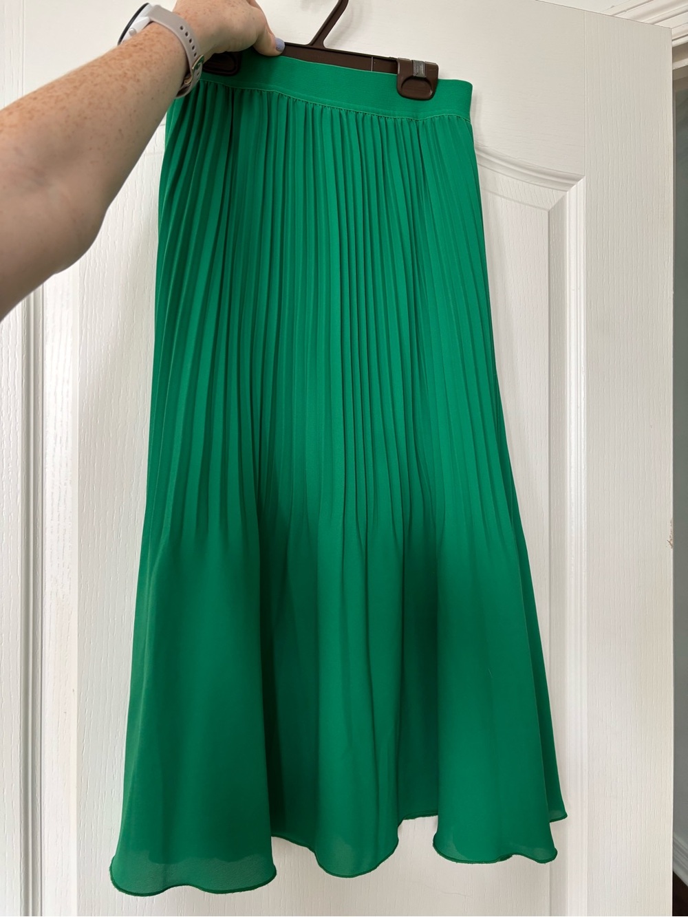 J. Crew Emerald Green Pleated Midi Skirt